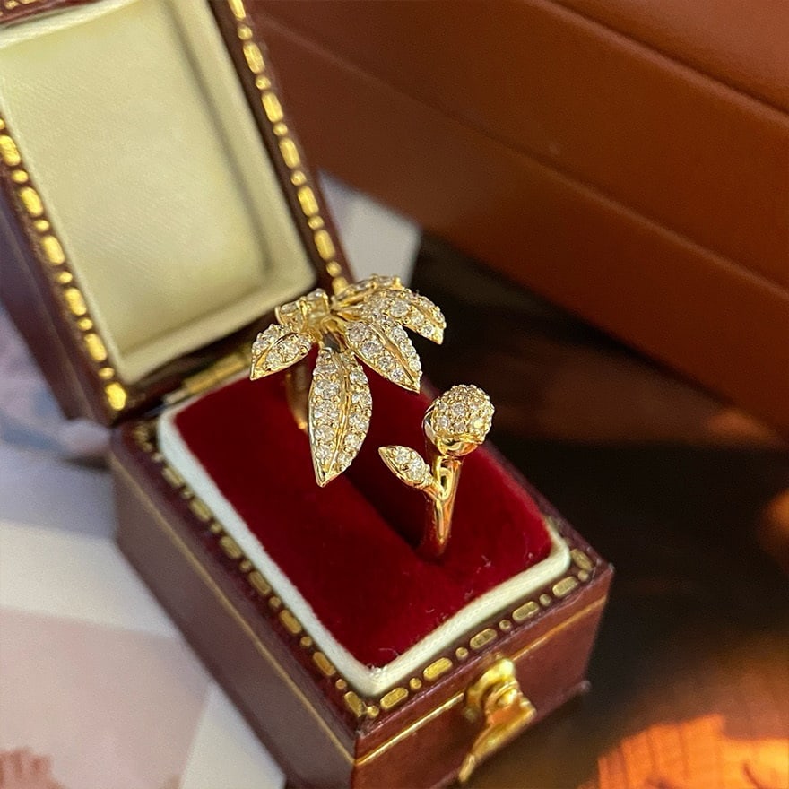 14k Gold 0.4 Ct Natural H Diamond Ring - 2