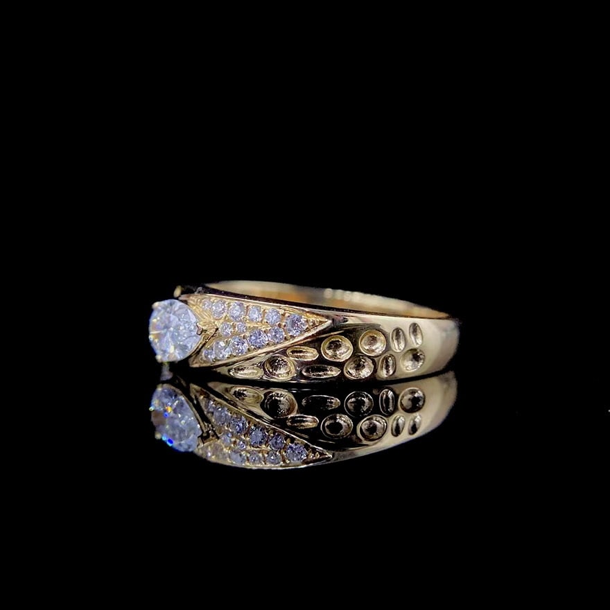 Gia Certified 14k Gold 0.30 Ct Natural E Si2 Pear Diamond Ring - 3