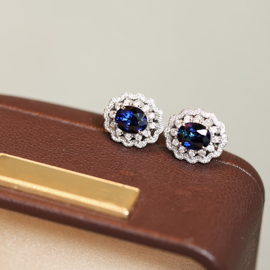 14k Gold 2.54 Ctw Natural Sapphire & Diamond Earrings - 7