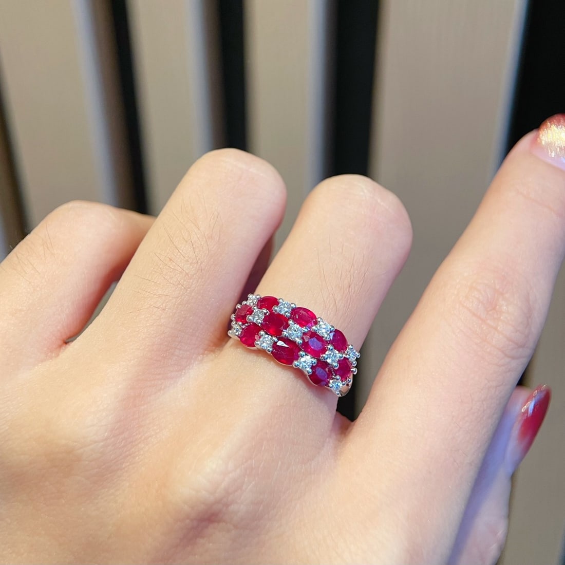 14k Gold 2.1 Ct Natural Ruby & Diamond Ring - 5