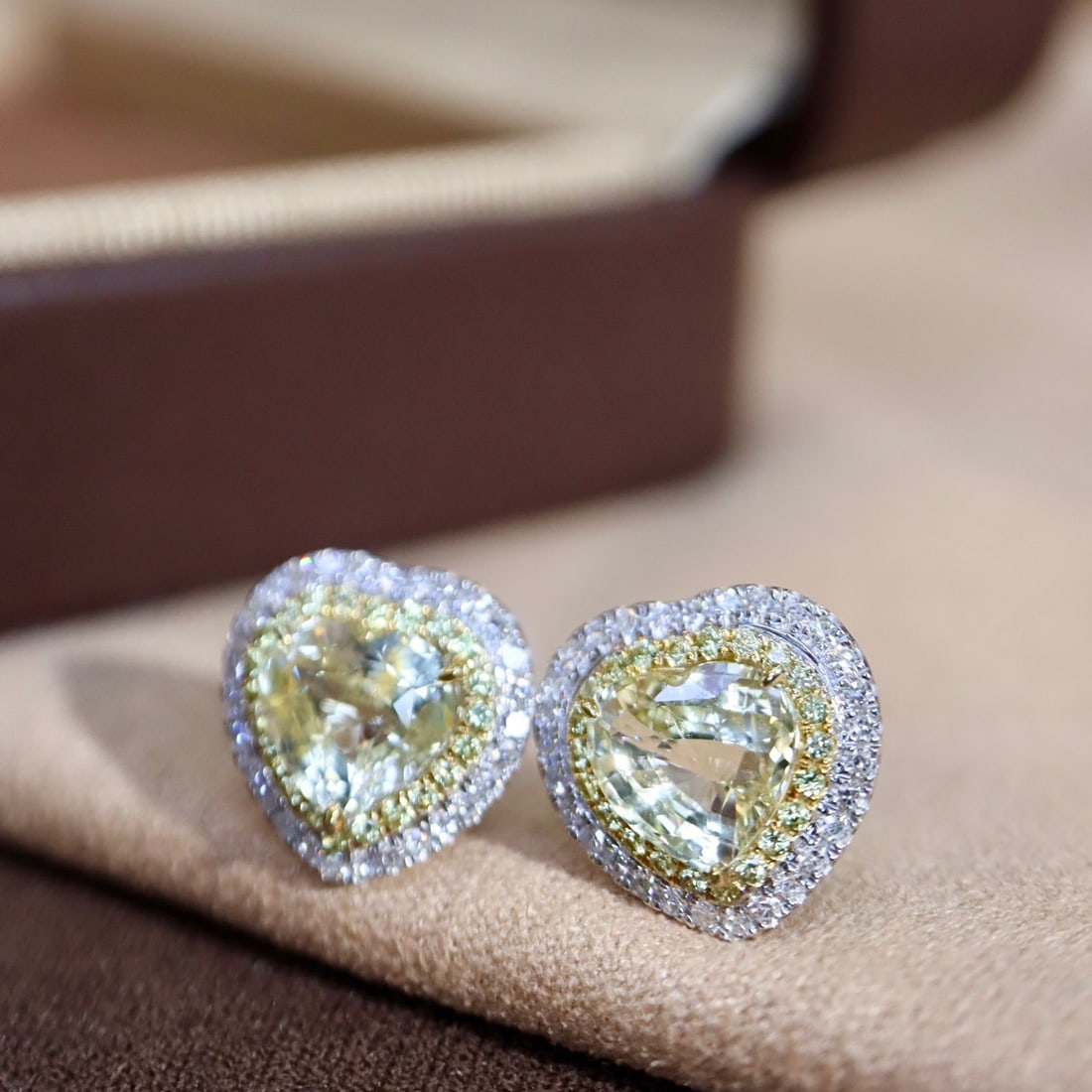 14k Gold 3.37 Ctw Natural Sapphire & Diamond Earrings - 2