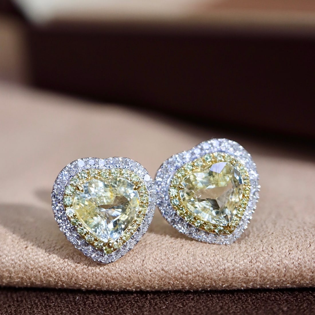 14k Gold 3.37 Ctw Natural Sapphire & Diamond Earrings - 3