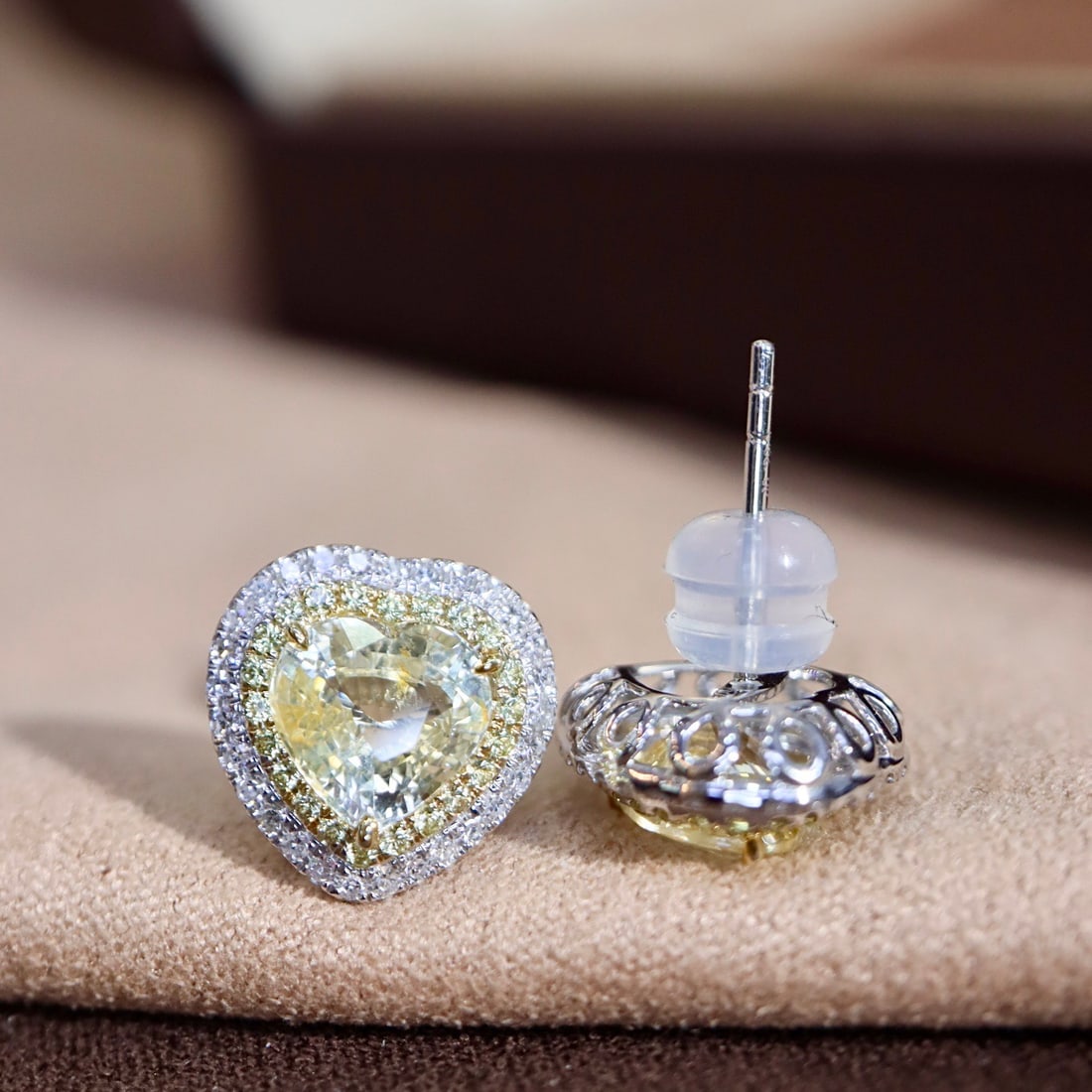 14k Gold 3.37 Ctw Natural Sapphire & Diamond Earrings - 4