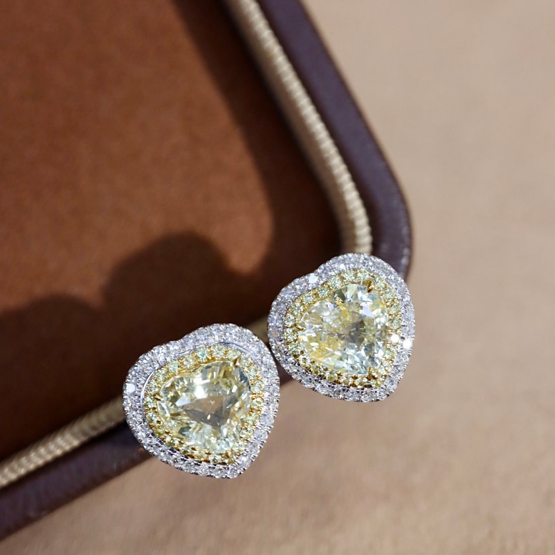 14k Gold 3.37 Ctw Natural Sapphire & Diamond Earrings - 5