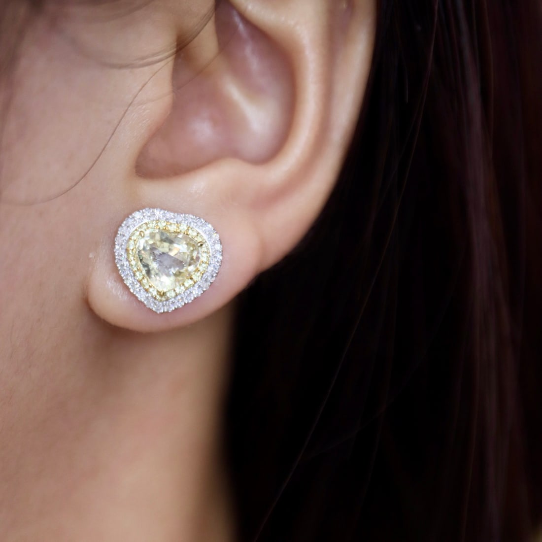 14k Gold 3.37 Ctw Natural Sapphire & Diamond Earrings - 6