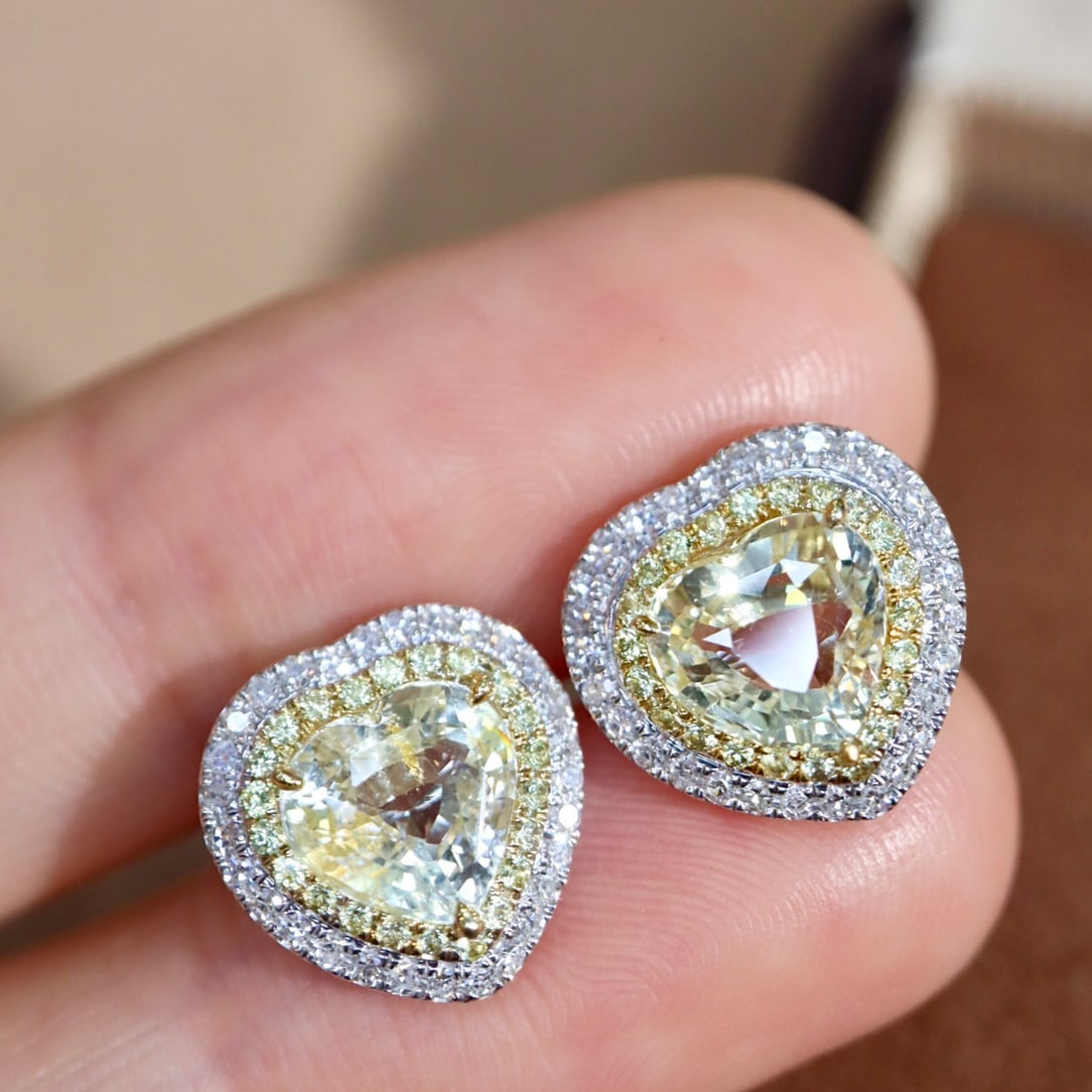 14k Gold 3.37 Ctw Natural Sapphire & Diamond Earrings - 7