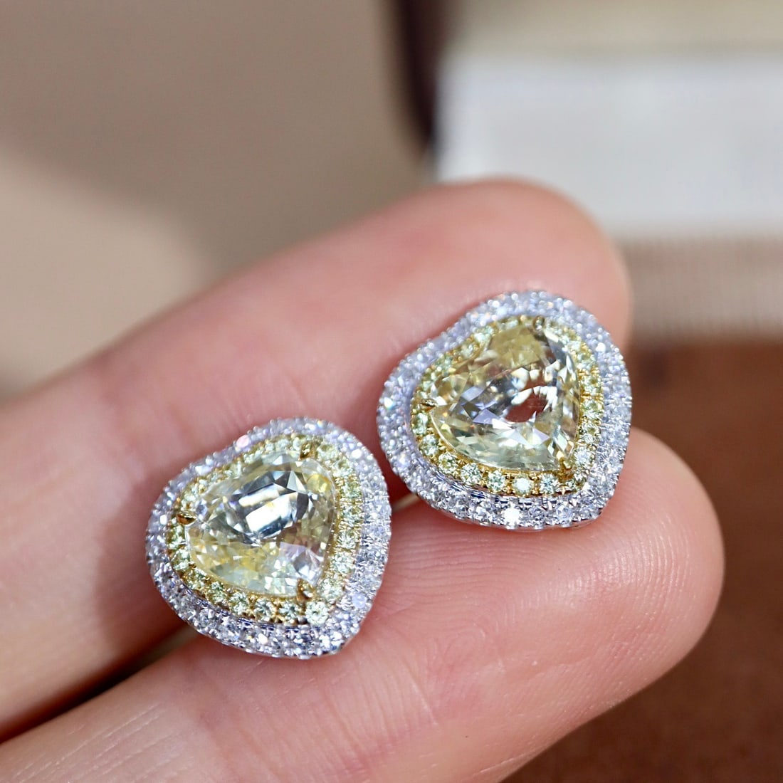 14k Gold 3.37 Ctw Natural Sapphire & Diamond Earrings - 8