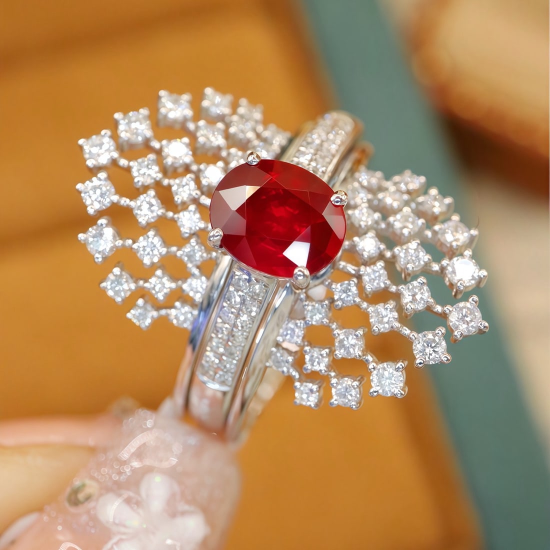 14k Gold 1.69 Ctw Natural Ruby & Diamond Ring - 2