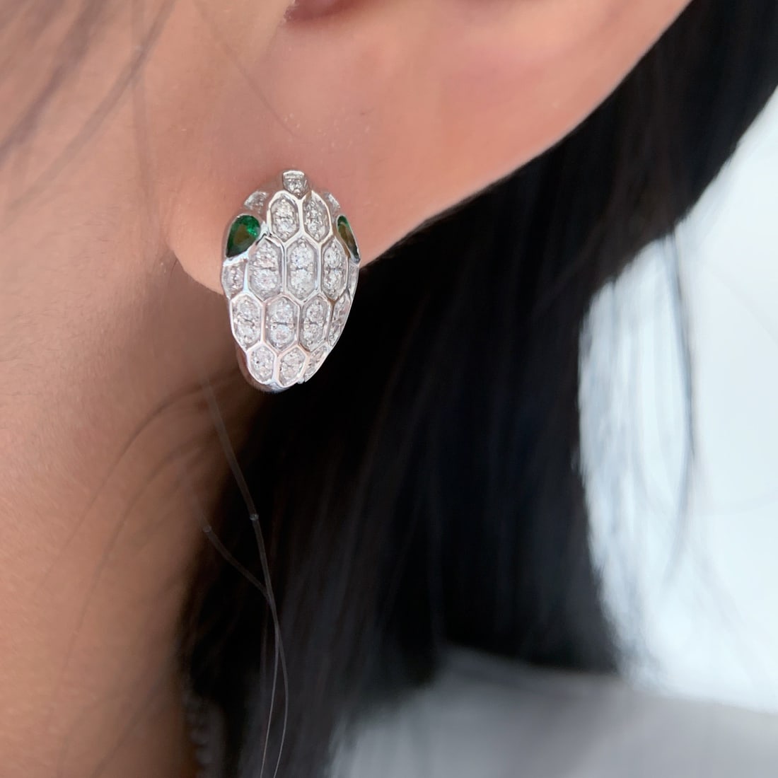 14k Gold 0.68 Ctw Natural Tsavorite & Diamond Earrings - 6