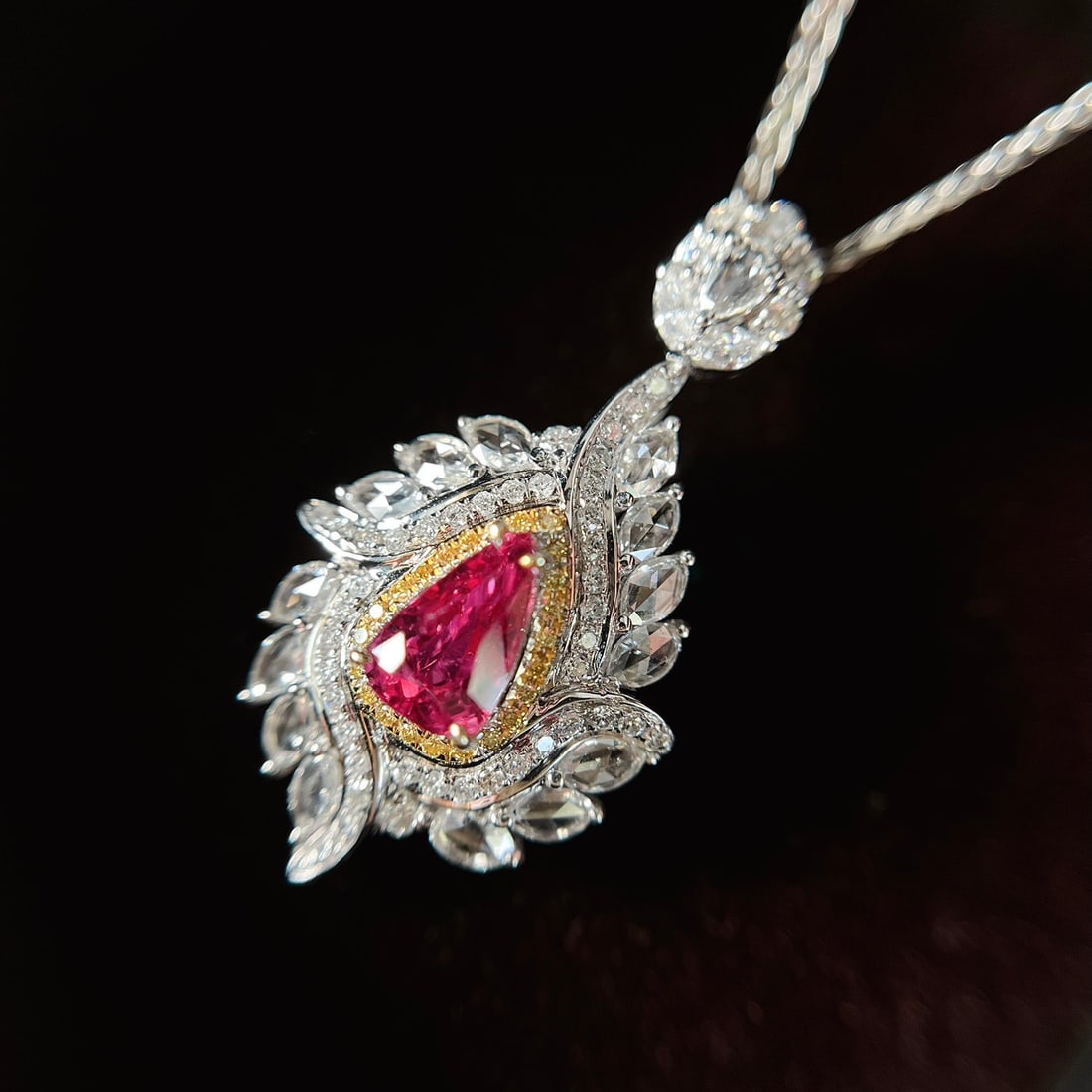 14k Gold 1.05 Ct Natural Ruby & Diamond Pendant( Without Chain ) - 2
