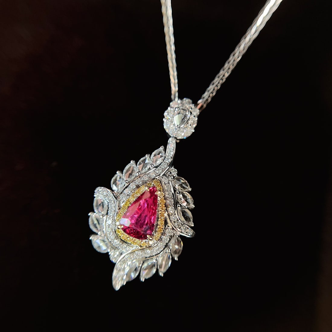 14k Gold 1.05 Ct Natural Ruby & Diamond Pendant( Without Chain ) - 4