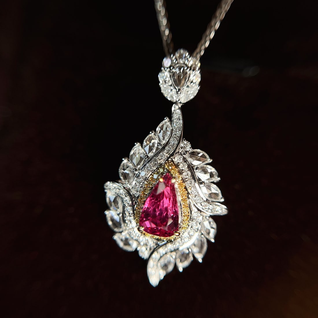 14k Gold 1.05 Ct Natural Ruby & Diamond Pendant( Without Chain ) - 6