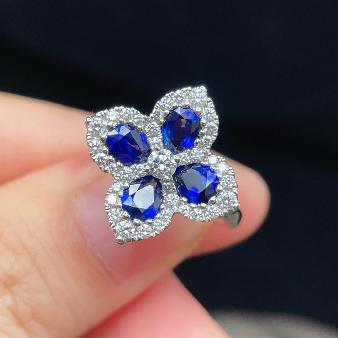 14k Gold 1.73 Ctw Natural Sapphire & Diamond Ring - 3