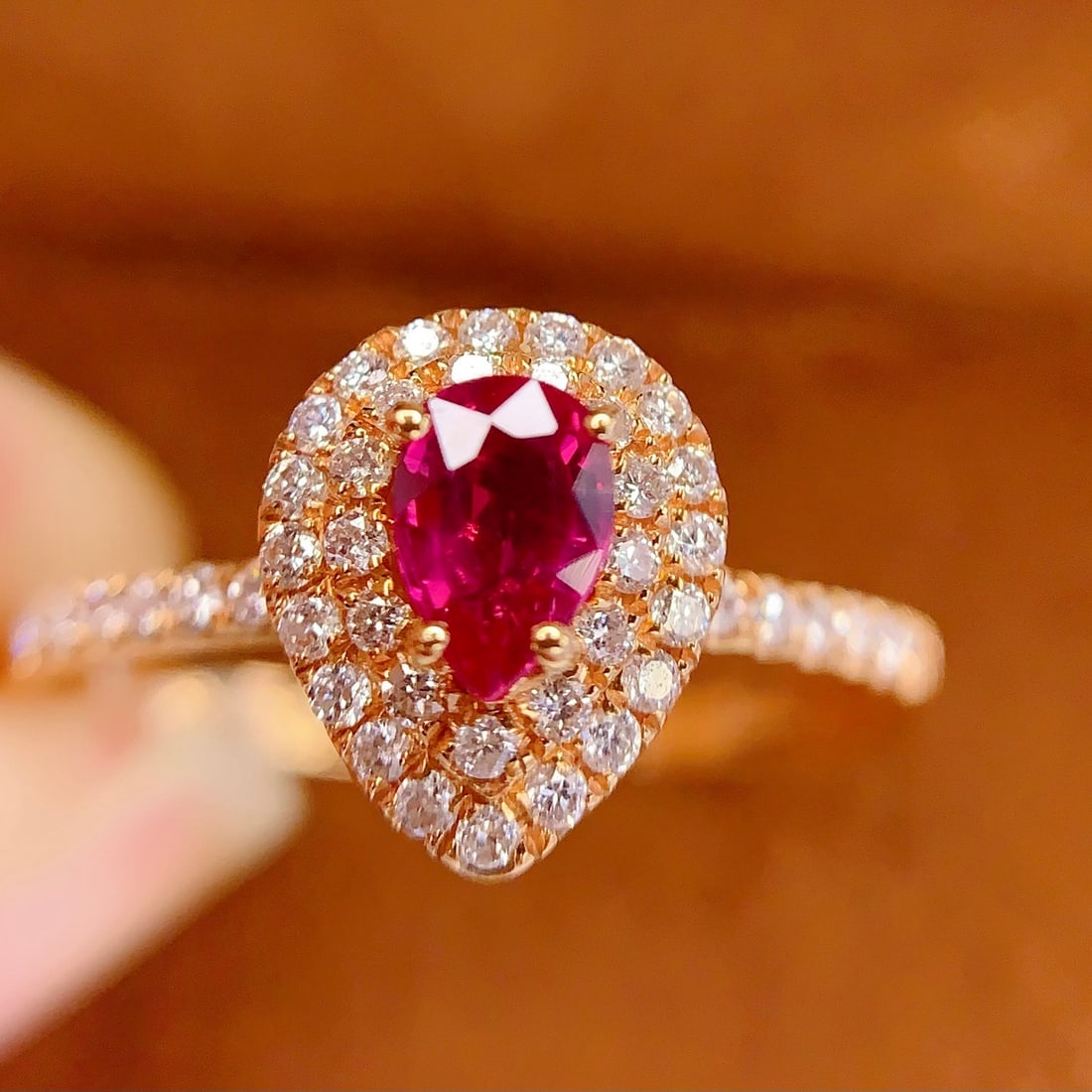 14k Gold 0.5 Ct Natural Ruby & Diamond Ring - 3