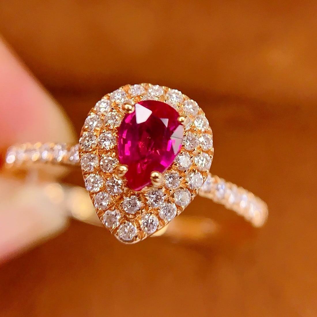 14k Gold 0.5 Ct Natural Ruby & Diamond Ring - 5