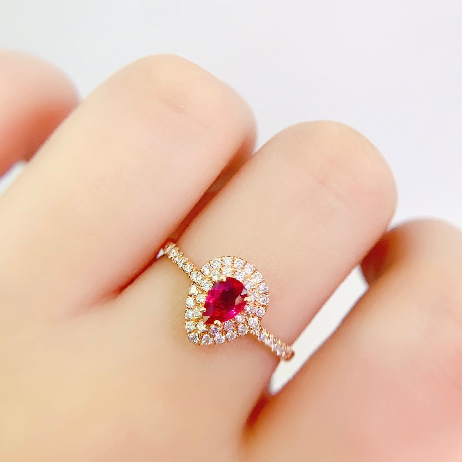 14k Gold 0.5 Ct Natural Ruby & Diamond Ring - 6