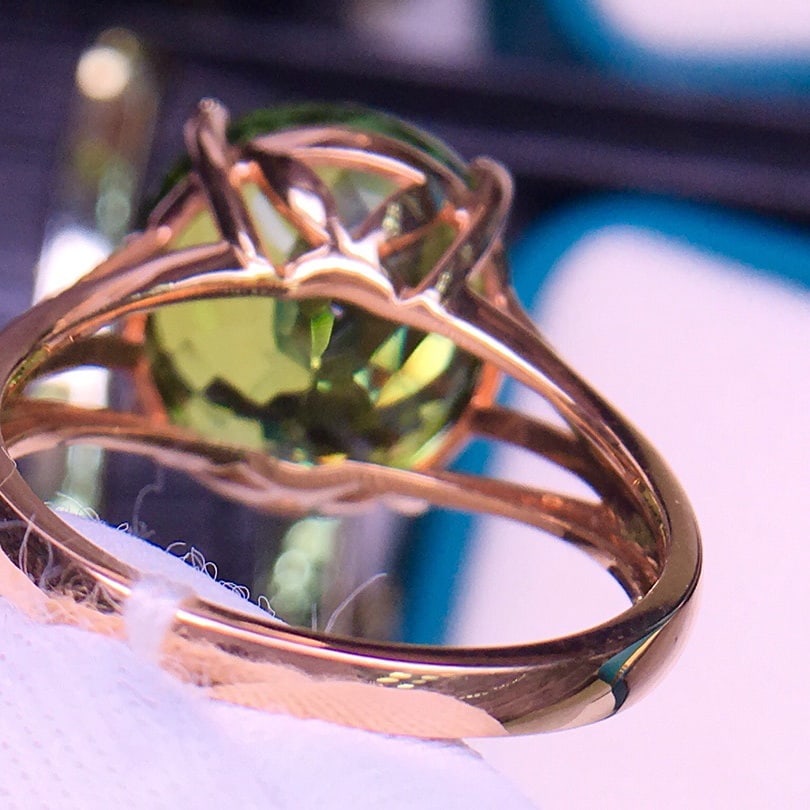 14k Gold 10.5 Ct Natural Tourmaline & Diamond Ring - 5