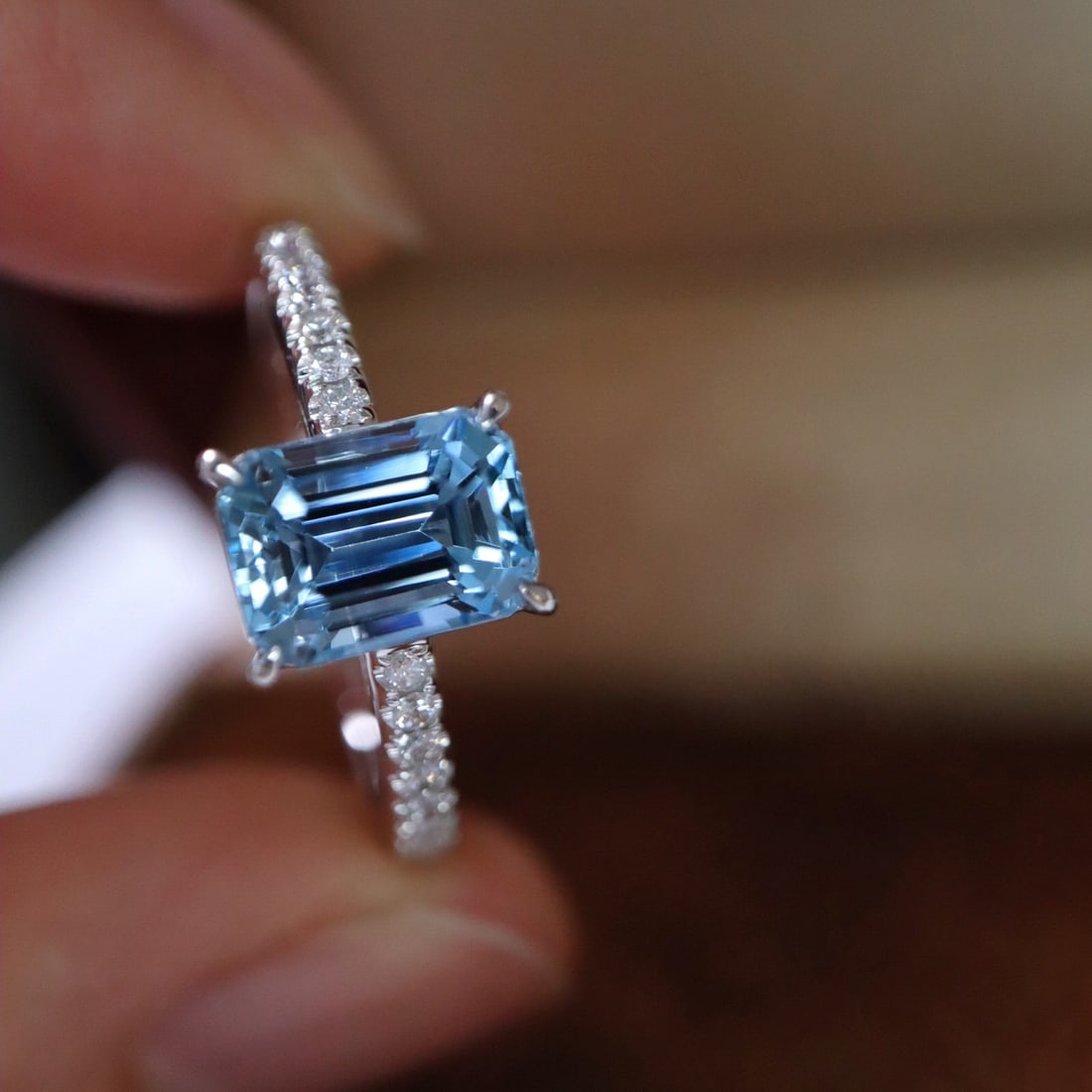 14k Gold 1.65 Ctw Natural Aquamarine & Diamond Ring - 3