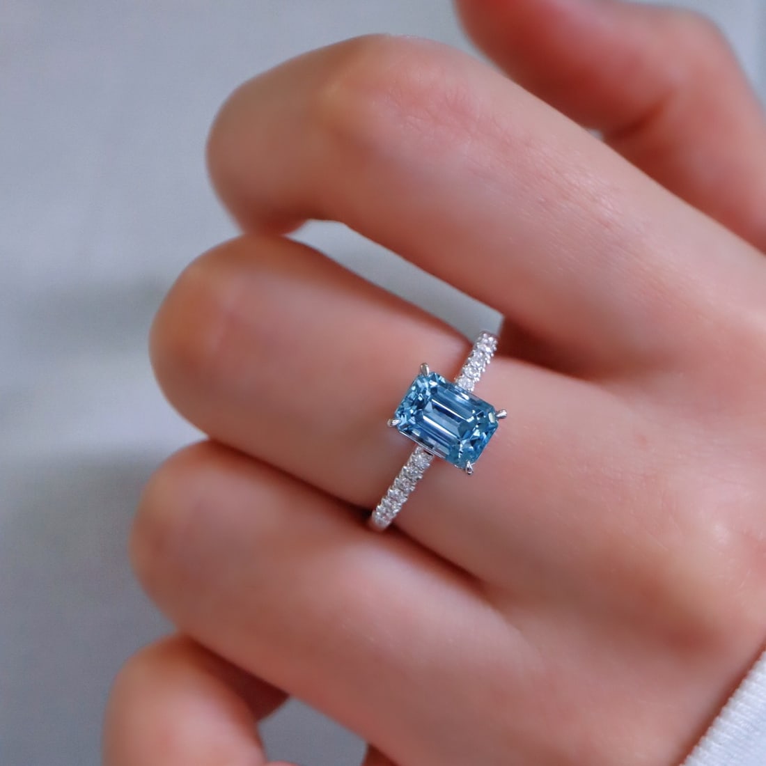 14k Gold 1.65 Ctw Natural Aquamarine & Diamond Ring - 5