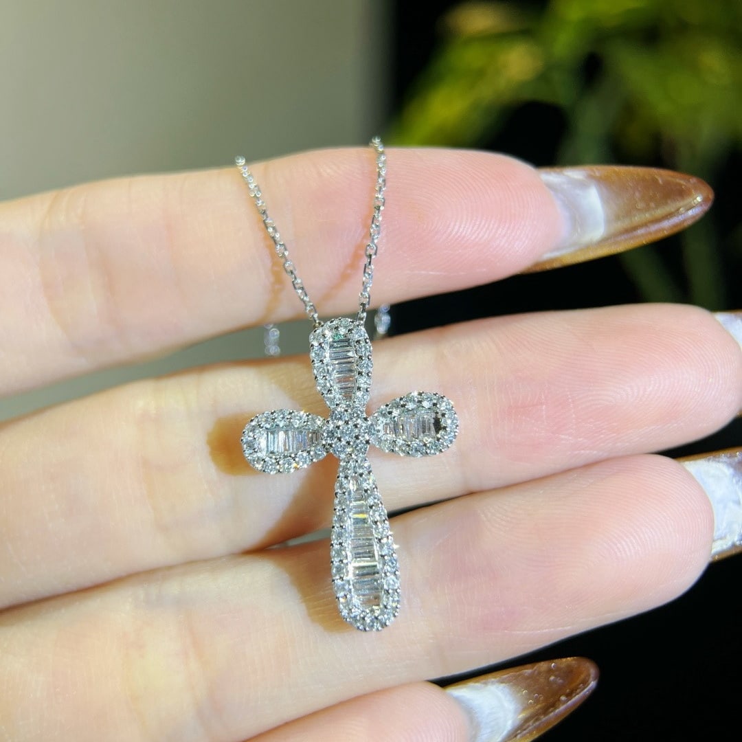 14k Gold 0.73 Ct Natural H Diamond Necklace - 3