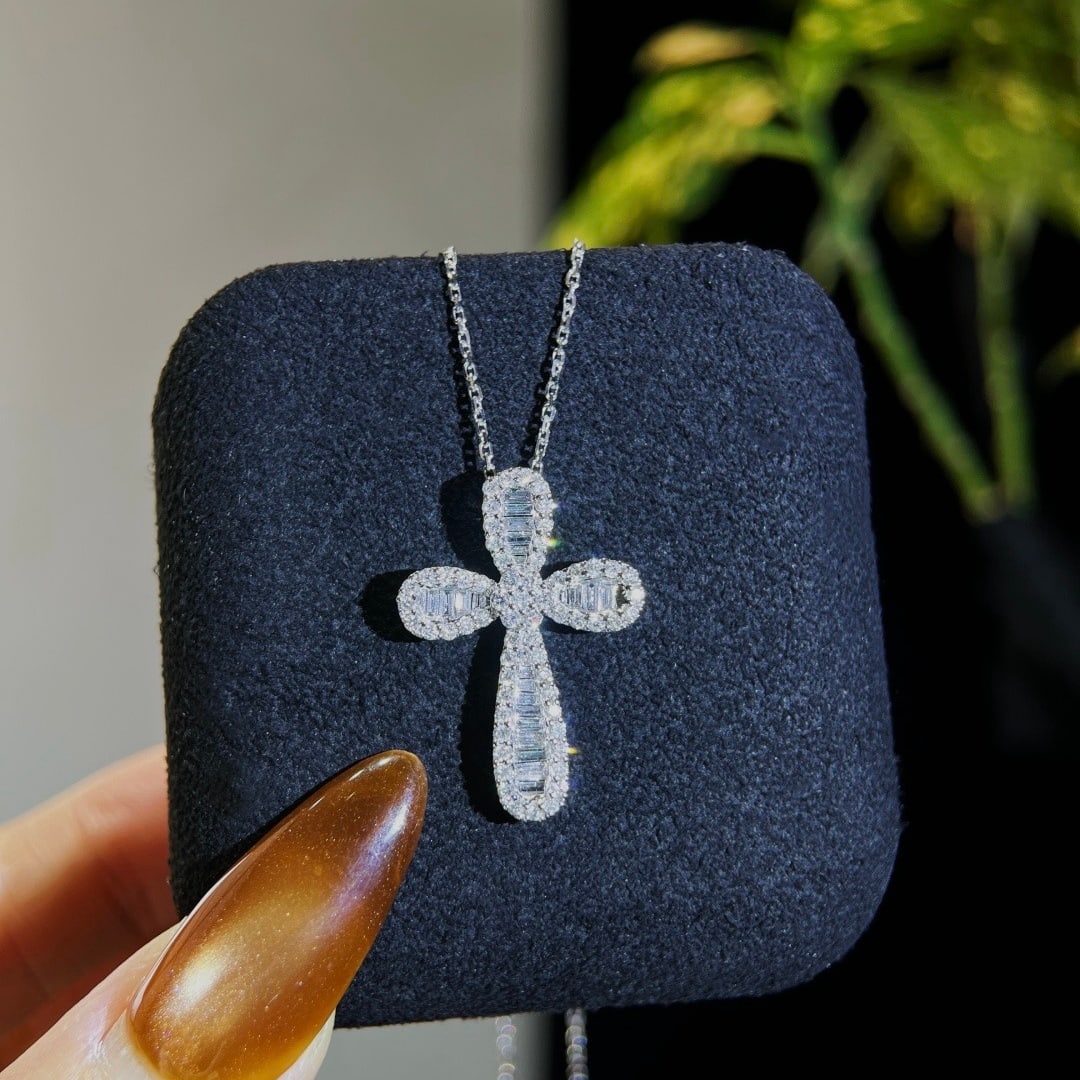 14k Gold 0.73 Ct Natural H Diamond Necklace - 4