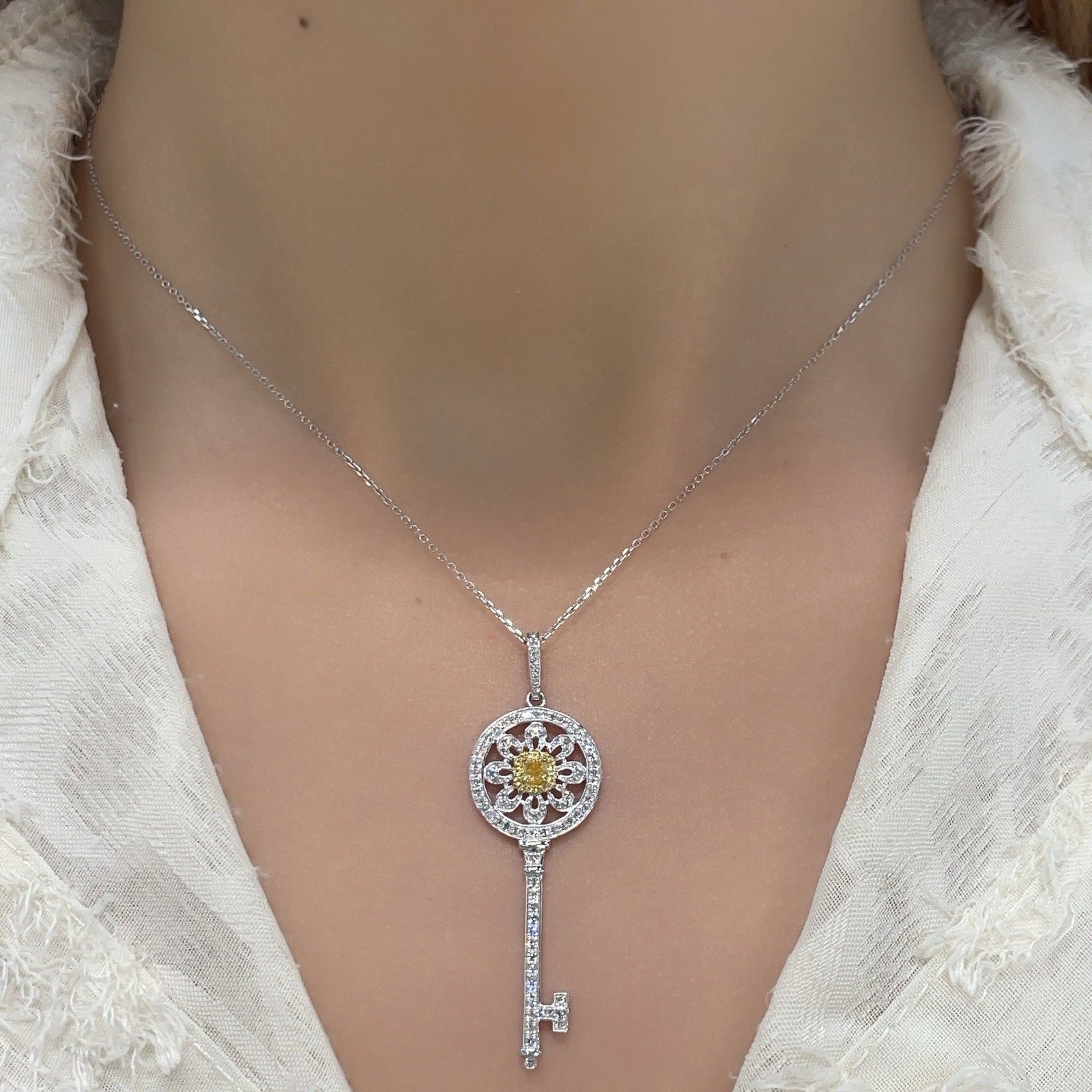 14k Gold 0.65 Ct Natural Color Diamond Pendant( Without Chain ) - 2