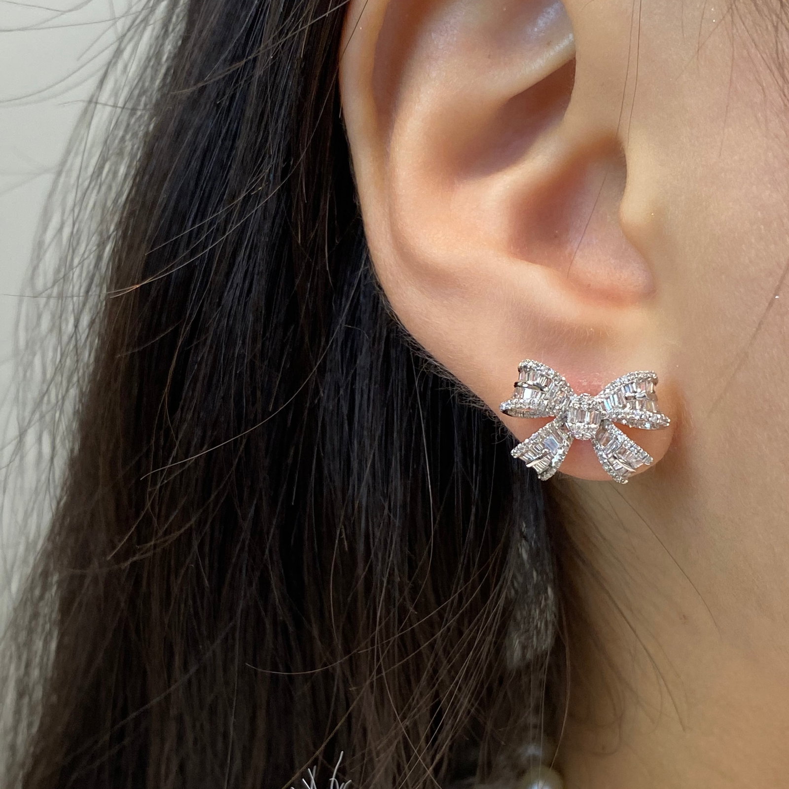 14k Gold 1 Ct Natural H Diamond Earrings - 2