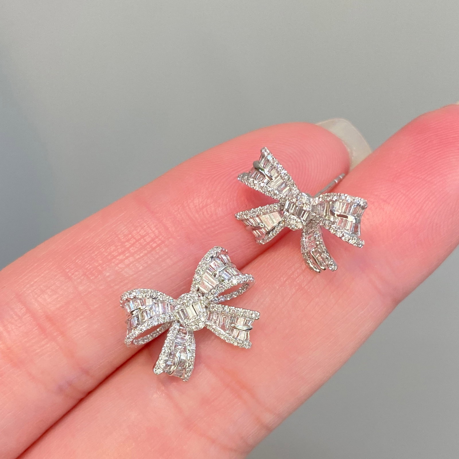 14k Gold 1 Ct Natural H Diamond Earrings - 3