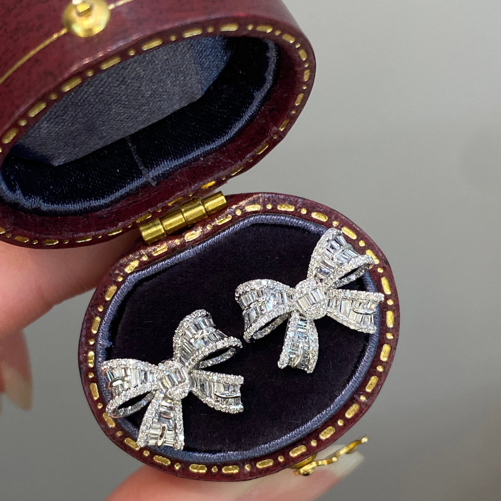 14k Gold 1 Ct Natural H Diamond Earrings - 4