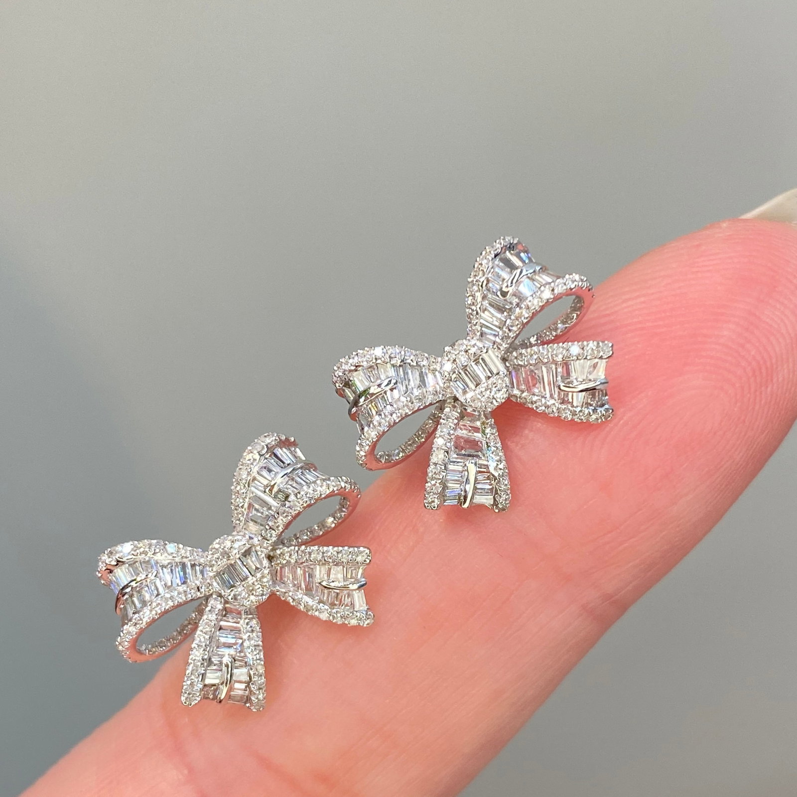 14k Gold 1 Ct Natural H Diamond Earrings - 5