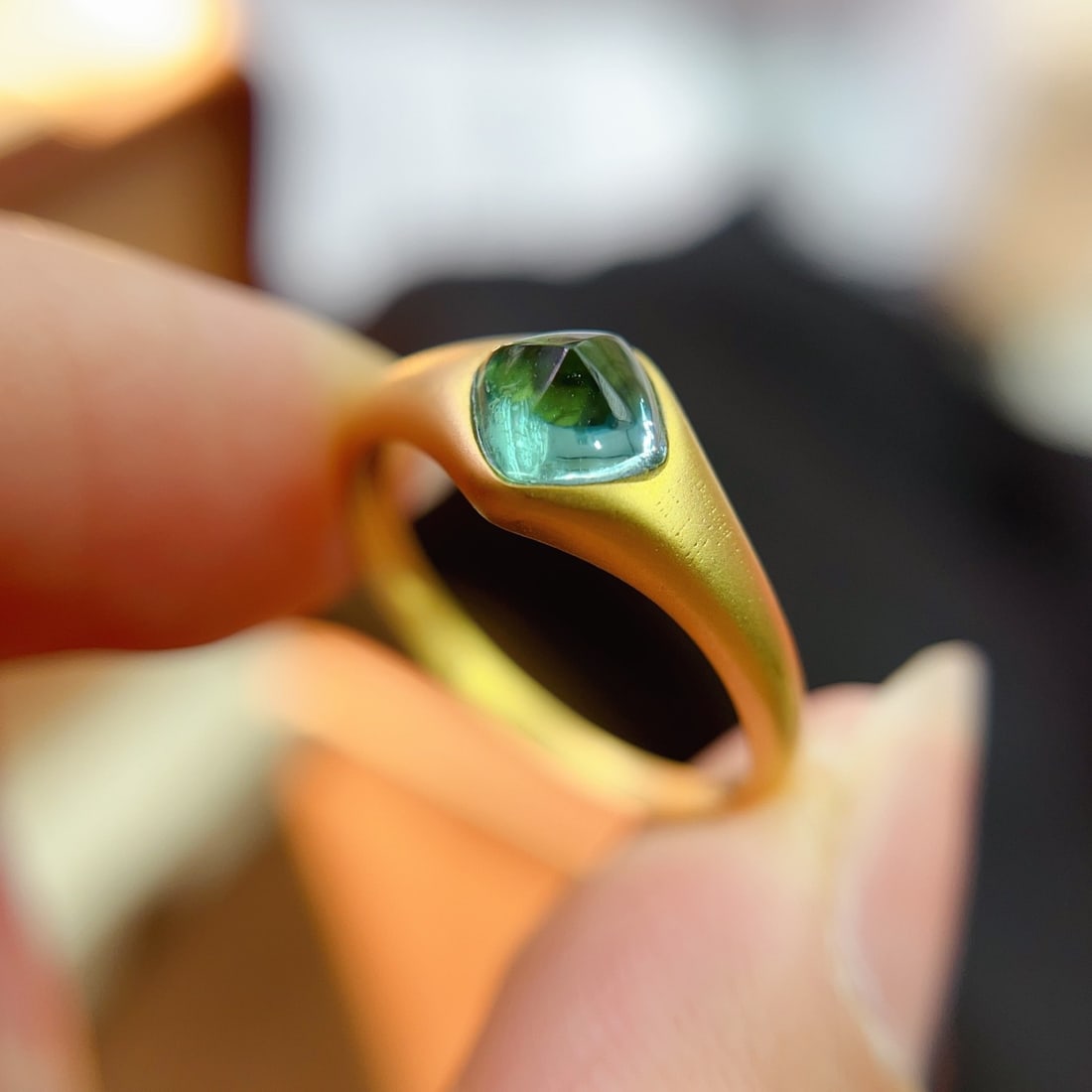 14k Gold 1.00 Ct Natural Emerald Ring - 5