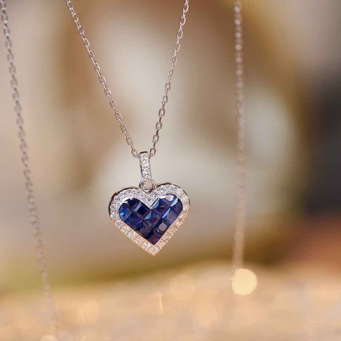 14k Gold 0.97 Ctw Natural Sapphire & Diamond Pendant( Without Chain ) - 6