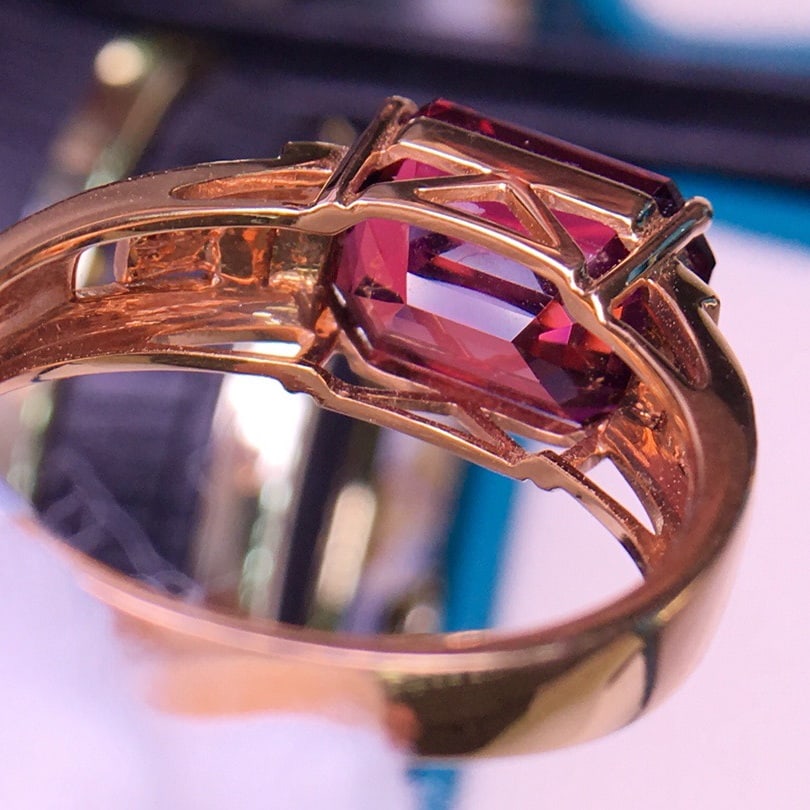 14k Gold 5.2 Ct Natural Tourmaline & Diamond Ring - 5