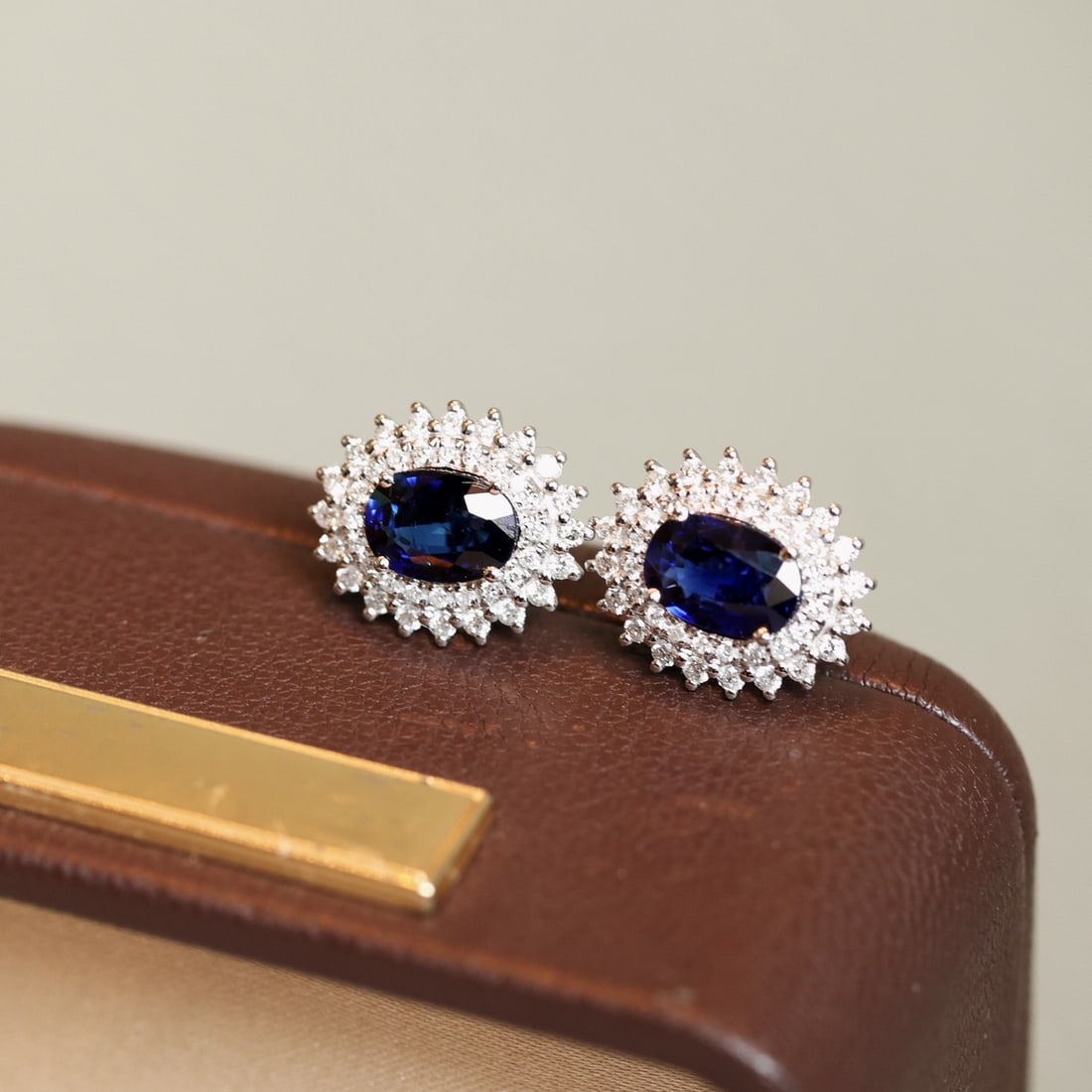 14k Gold 2.51 Ctw Natural Sapphire & Diamond Earrings - 2