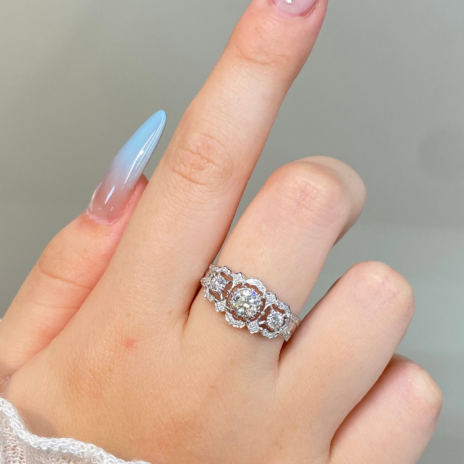 14k Gold 0.78 Ctw Natural H Diamond Ring - 5
