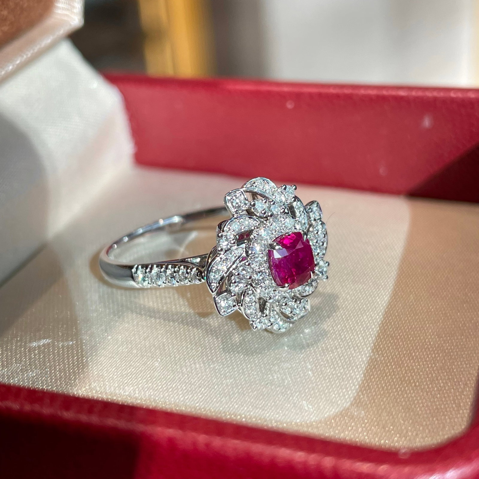 14k Gold 0.67 Ct Natural Ruby & Diamond Ring/pendant( Without Chain ) - 2
