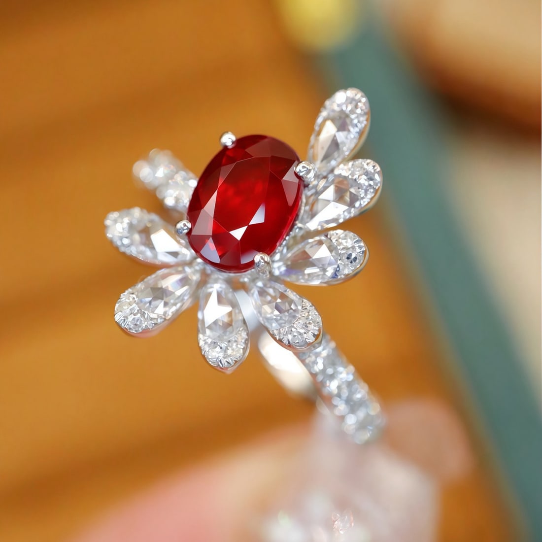 14k Gold 1.52 Ctw Natural Ruby & Diamond Ring - 3