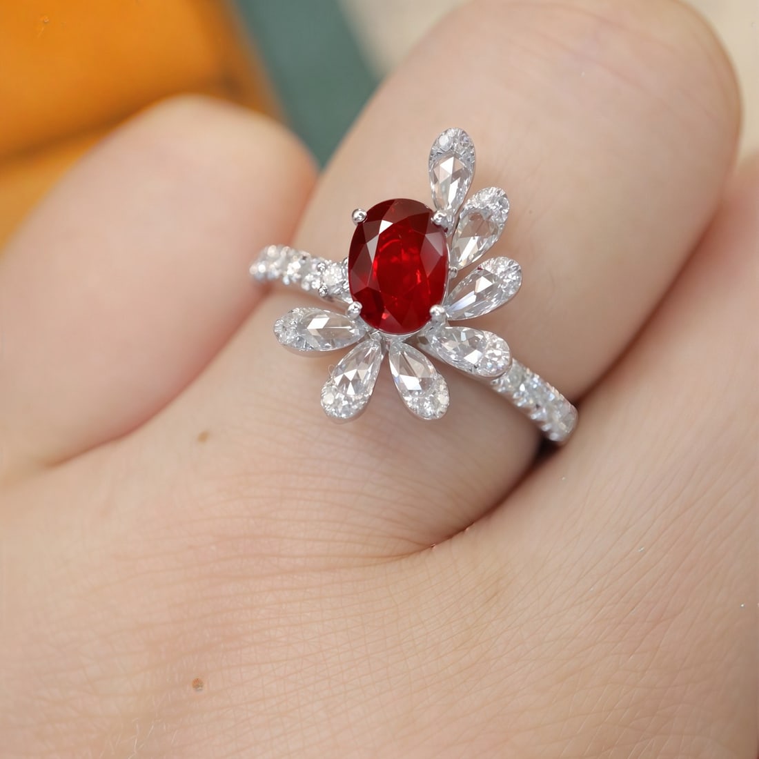 14k Gold 1.52 Ctw Natural Ruby & Diamond Ring - 5