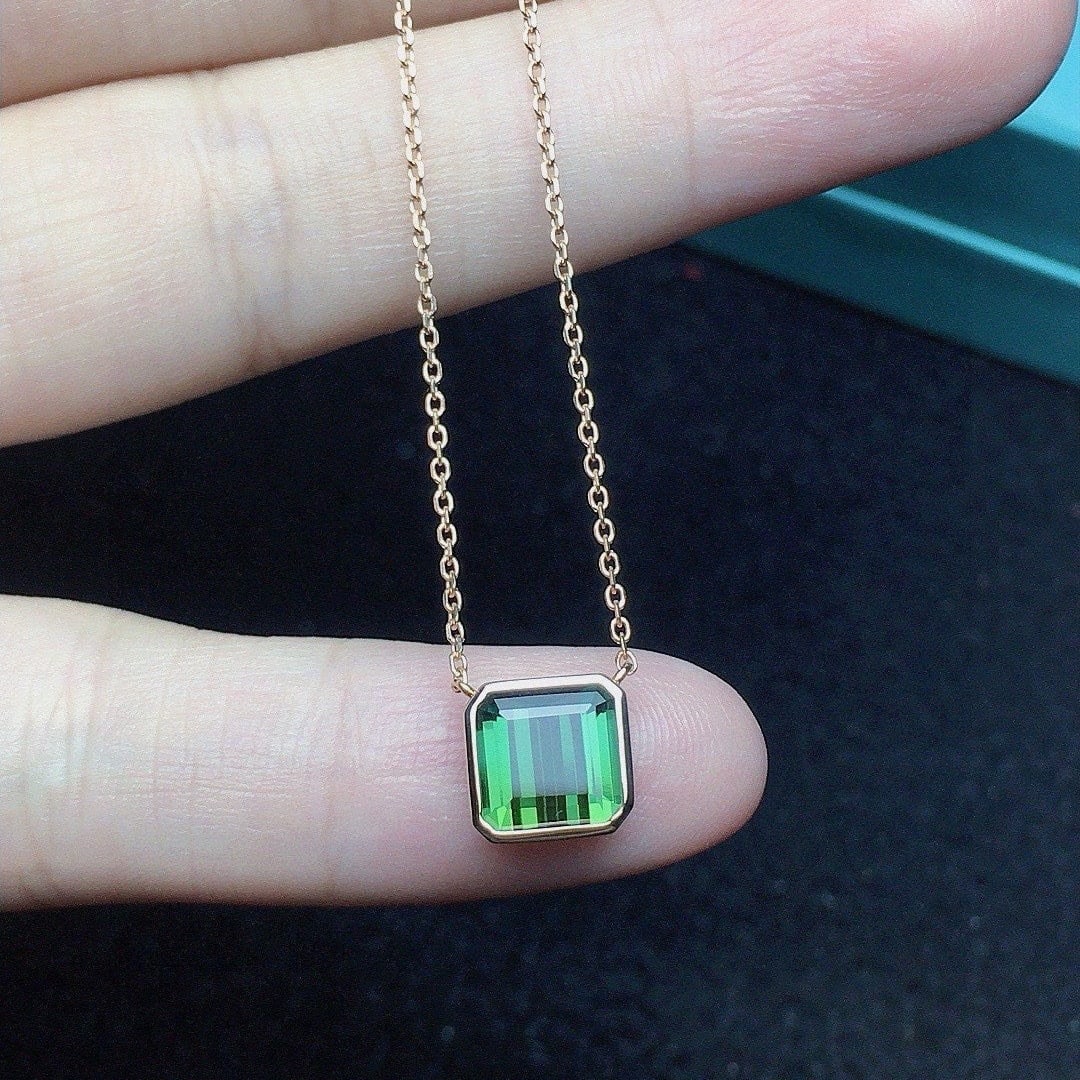 14k Gold 1.65 Ct Natural Tourmaline Necklace - 3