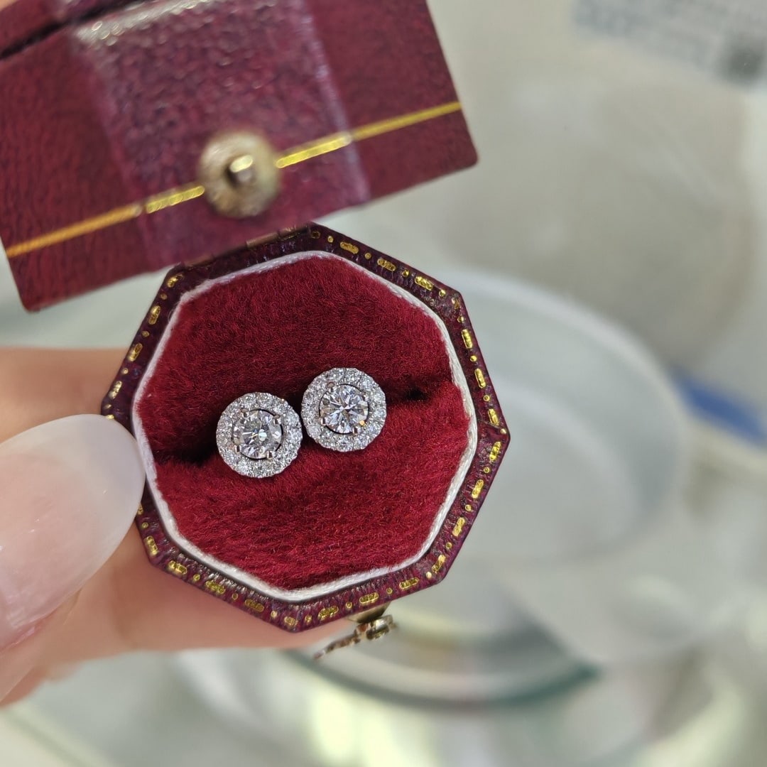 14k Gold 0.54 Ctw Natural H Diamond Earrings - 2