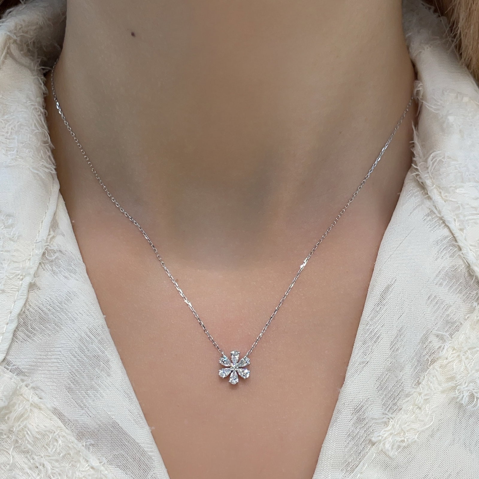 14k Gold 0.5 Ct Natural H Diamond Necklace - 3