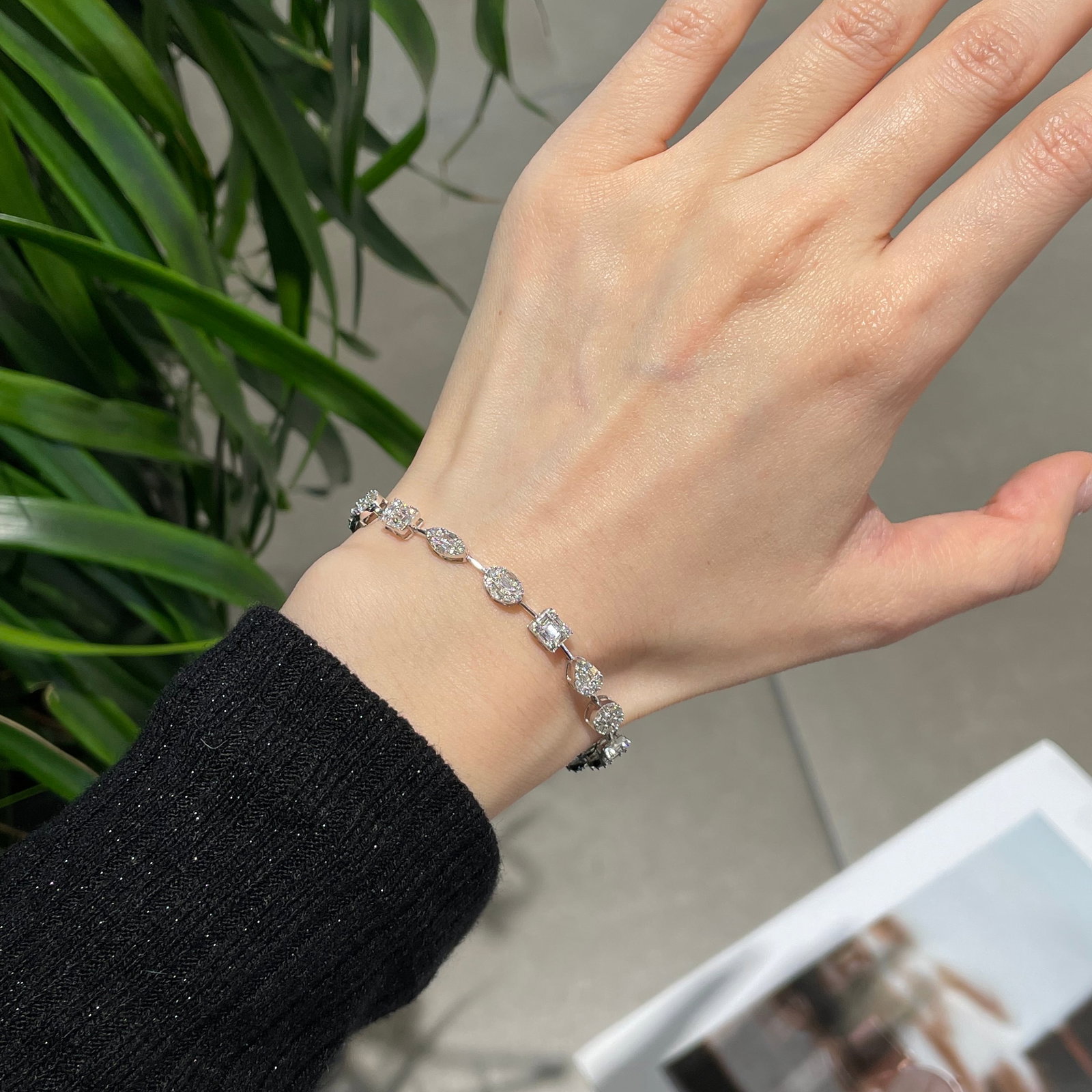 14k Gold 1.80 Ct Natural H Diamond Bracelet - 5