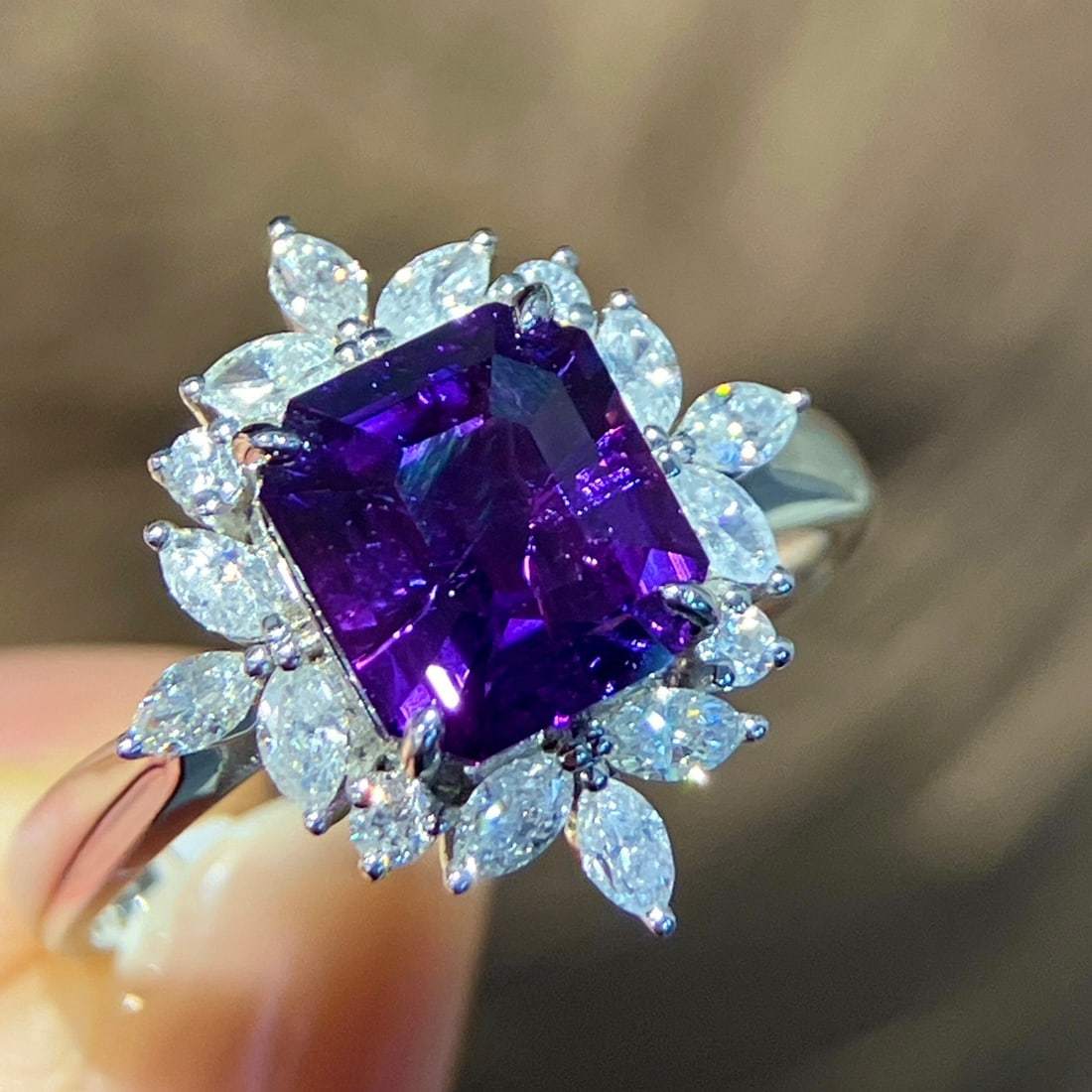 14k Gold 3.15 Ctw Natural Sapphire & Diamond Ring - 2