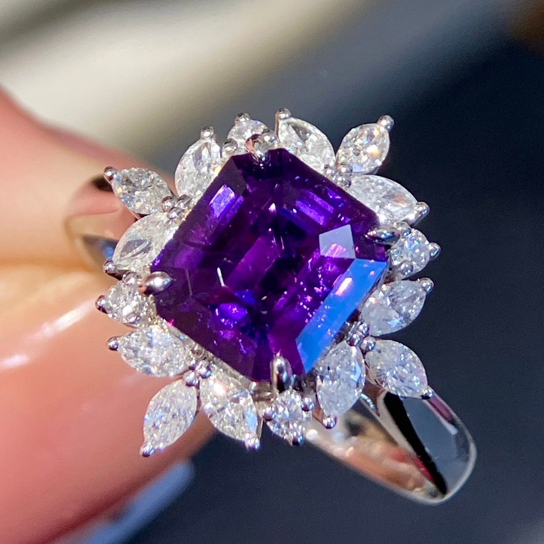 14k Gold 3.15 Ctw Natural Sapphire & Diamond Ring - 7