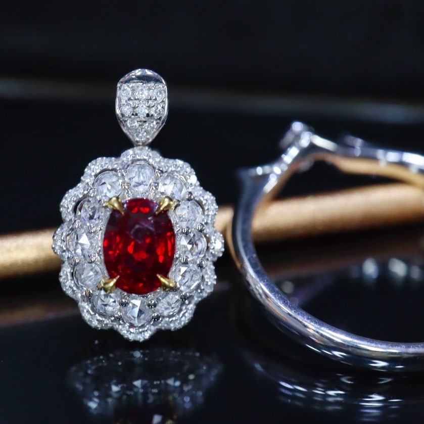 14k Gold 1.02 Ctw Natural Ruby & Diamond Ring/pendant( Without Chain ) - 4