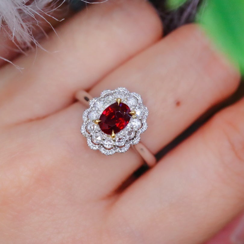 14k Gold 1.02 Ctw Natural Ruby & Diamond Ring/pendant( Without Chain ) - 5