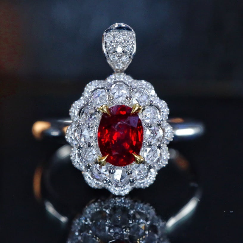 14k Gold 1.02 Ctw Natural Ruby & Diamond Ring/pendant( Without Chain ) - 7