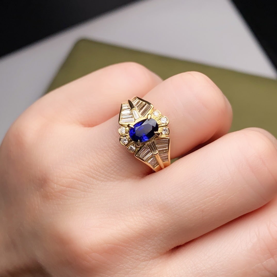 14k Gold 1.96 Ctw Natural Sapphire & Diamond Ring - 2