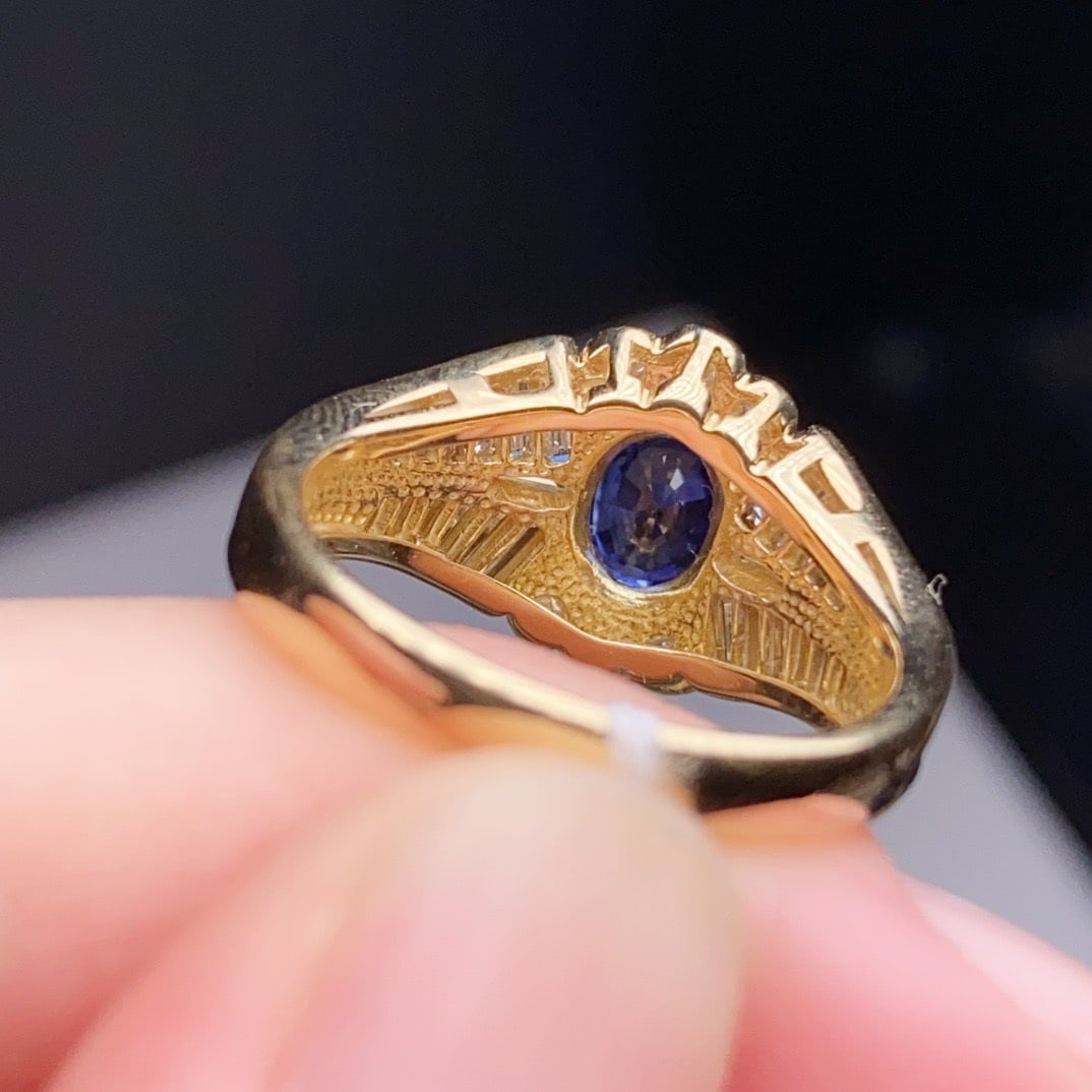 14k Gold 1.96 Ctw Natural Sapphire & Diamond Ring - 4