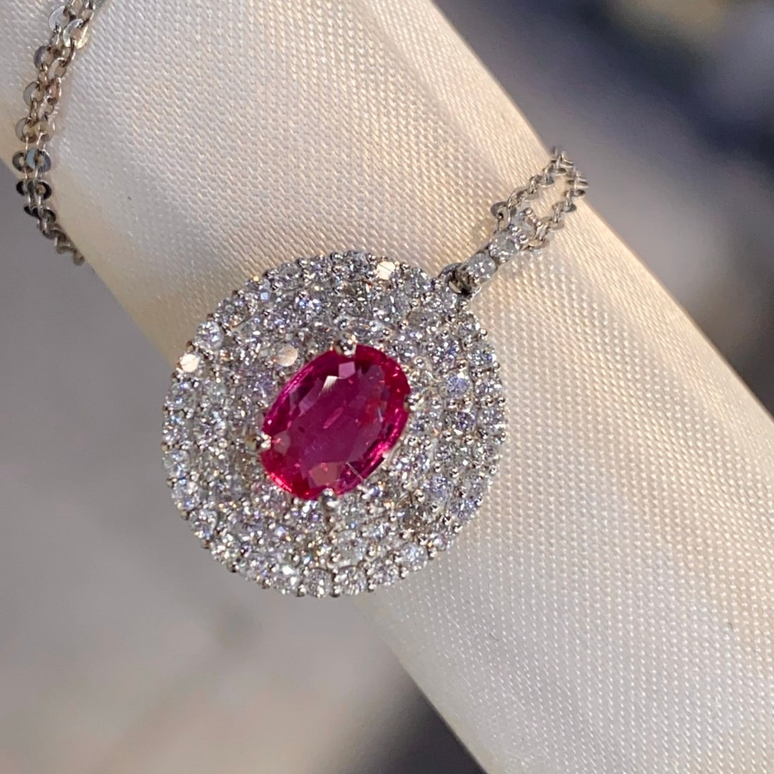 14k Gold 1.86 Ctw Natural Ruby & Diamond Necklace - 3
